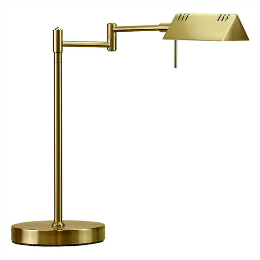 O'Bright LED Pharmacy Table Lamp, Full Range Dimming, 12W LED, 360 Degree Swing Arms, Desk, Reading, Craft, Work Lamp, ETL Tested, Antique Brass (Gold)