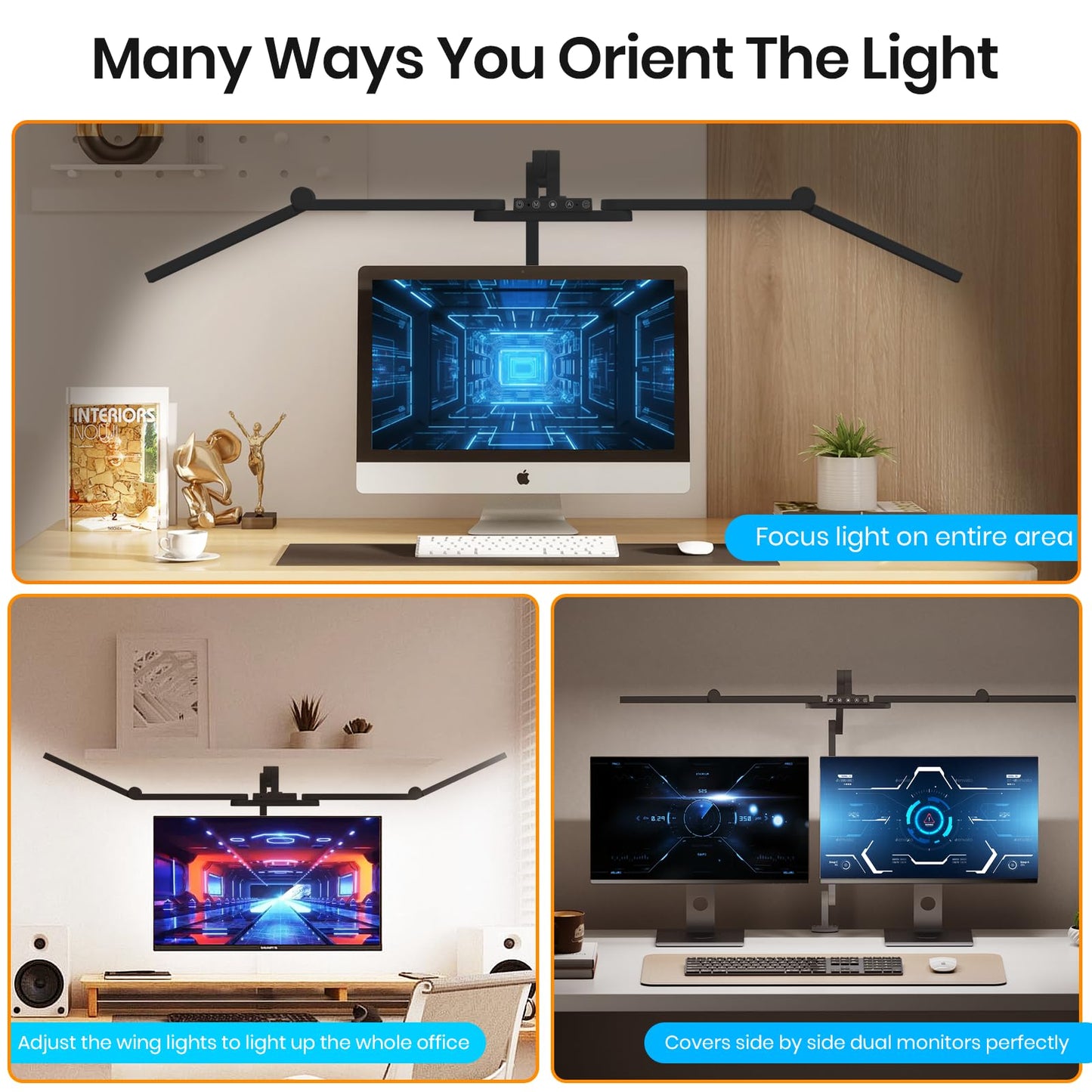 Ultra Bright Architect Desk Lamp with Clamp,Transformable LED Desk Lamp for Home Office,Tall Overhead Led Desk Light[41" Long Dimmable Light Bar],Auto Dimmable Desktop Table Lamp for Drawing Hobby Use